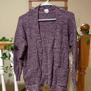 a new day Plum Knit Cardigan Sweater